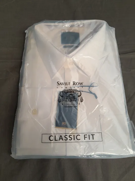 BAGGED SAVILLE ROW CLASSIC FIT CREAM LONG SLEEVE SHIRT - 47CM 18.5"