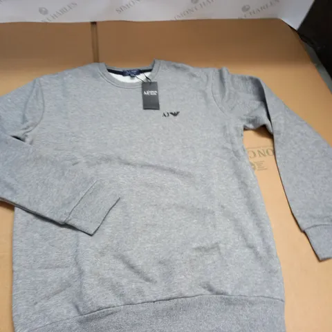 ARMANI JEANS GREY CREW JUMPER - M