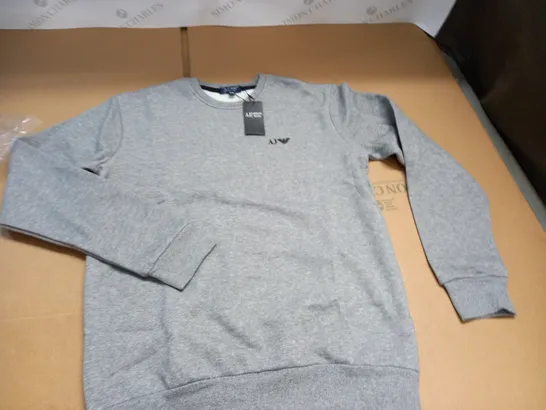 ARMANI JEANS GREY CREW JUMPER - M