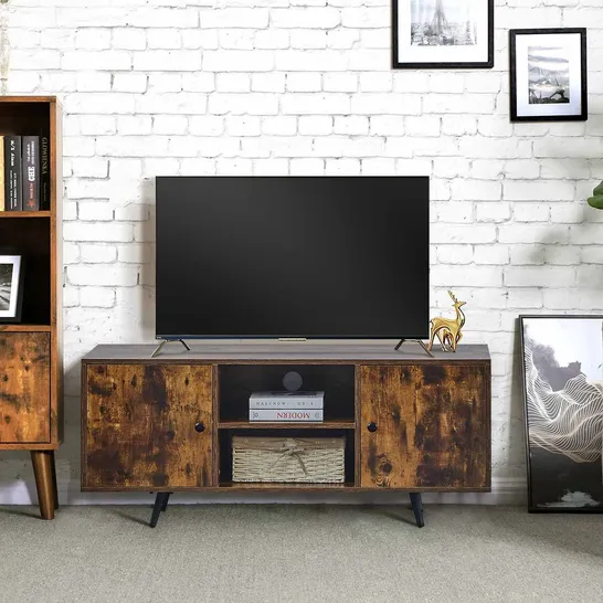 BOXED MASSIE RUSTIC SMOKED OAK PATTERN TV STAND