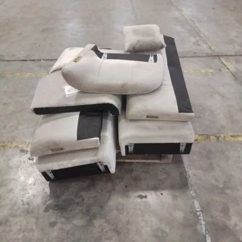 A PALLET OF VARIOUS SOFA PARTS AND CUSHIONS 