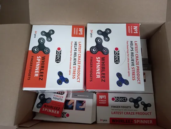 BOX OF APROX 140 OBJECT FIDGET SPINNERS 