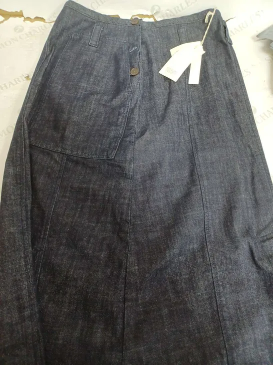 TOAST PATCH POCKET ORGANIC INDIGO DENIM SKIRT - SIZE 12 