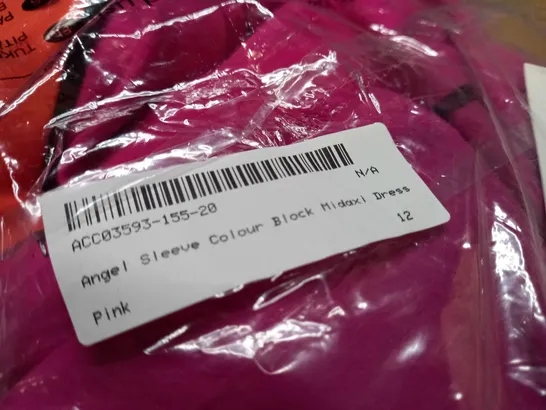 PACKAGED COAST PINK ANGEL SLEEVE COLOUR BLACK MIDAXI DRESS - SIZE 12