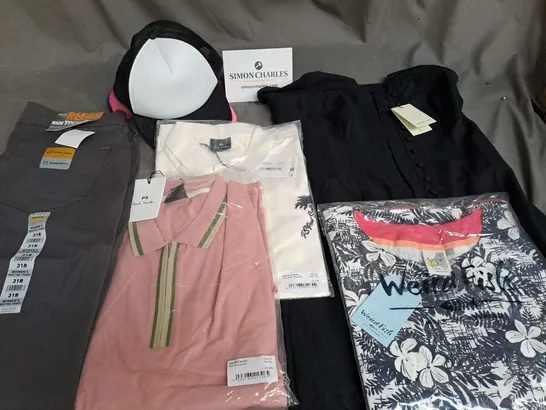 LOT OF APPROXIMATELY 20 ASSORTED CLOTHING ITEMS TO INCLUDE JOULES, PAUL SMITH, MINT VELVET AND WEIRD FISH - VARIOUS SIZES