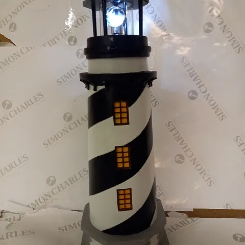 GARDEN REFLECTIONS SOLAR LED LIGHTHOUSE 50CM, BLACK