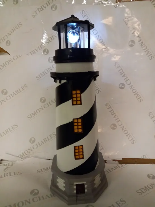 GARDEN REFLECTIONS SOLAR LED LIGHTHOUSE 50CM, BLACK