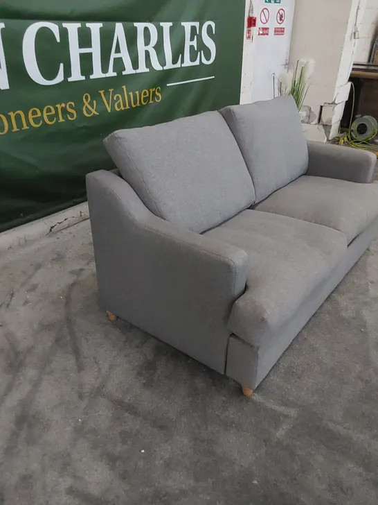 THE ATWORTH 3-SEATER SOFA UPHOLSTERED IN SILVER FABRIC 