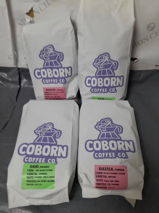 LOT OF 4 PACKS OF COBURN COFFEE CO COFFEE - BULESSA AND BAHO