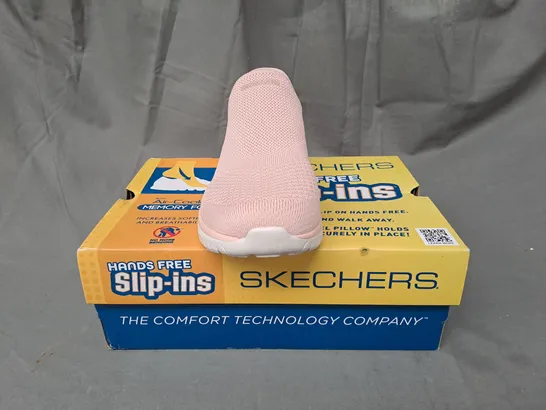 BOXED PAIR OF SKECHERS SLIP-INS IN PINK UK SIZE 6