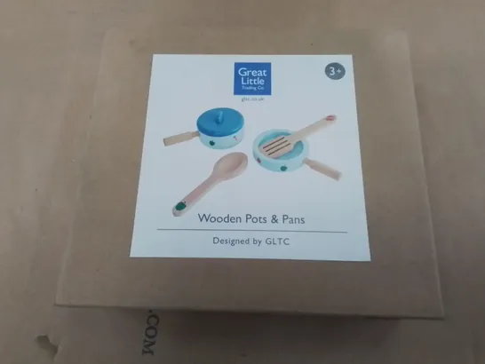 BOXED GREAT LITTLE TRADING CO WOODEN POTS AND PANS