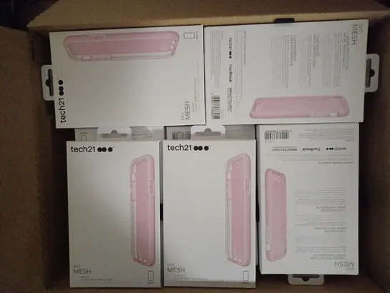 LOT OF APPROXIMATELY 79 BRAND NEW BOXED TECH 21 EVO MESH CASE WITH 9.9FT 3-LAYER DROP PROTECTION FOR IPHONE X T21-5937 PINK 