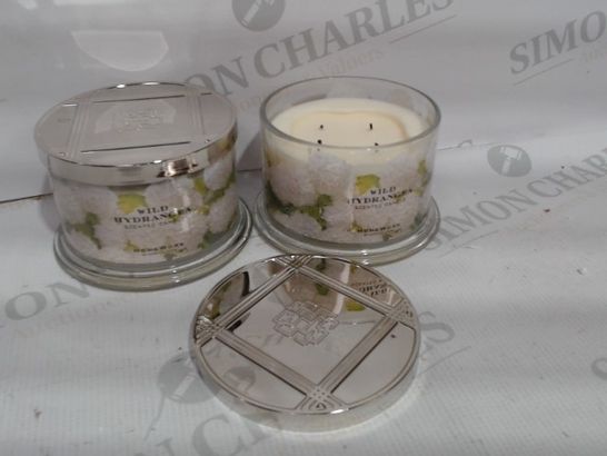 HOMEWORX BY HARRY SLATKIN SET OF WILD HYDRANGEA SET OF 2 4 WICK CANDLES