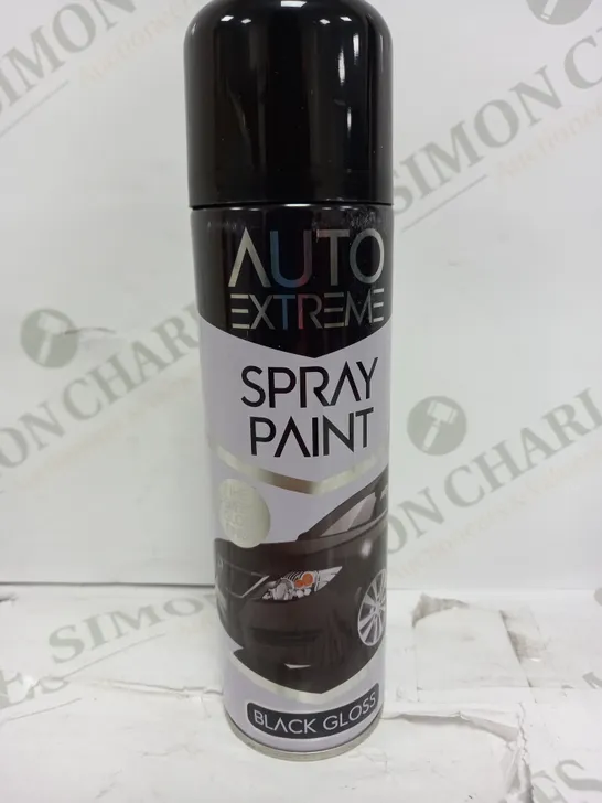 BOX OF 24 AUTO EXTREME SPRAY PAINT IN BLACK GLOSS 