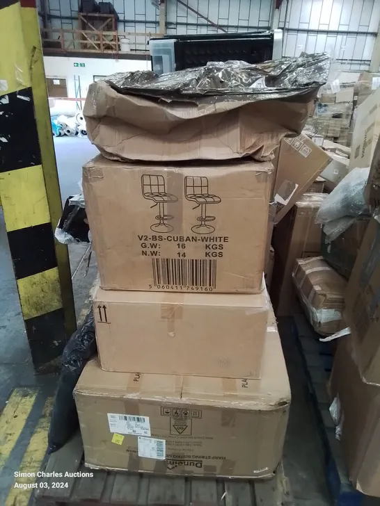 PALLET CONTAINING VARIOUS INCOMPLETE FURNITURE PARTS CHAIRS ETC.