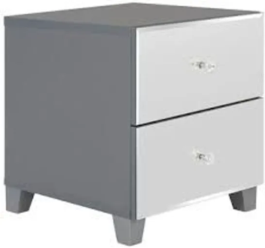 BELLAGIO MIRRORED 2 DRAWER BEDSIDE CHEST - COLLECTION ONLY RRP £109.99