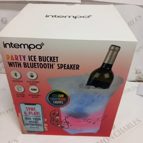 4 BRAND NEW BOXED INTEMPO PARTY ICE BUCKETS WITH BLUETOOTH SPEAKER