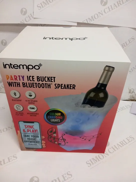 4 BRAND NEW BOXED INTEMPO PARTY ICE BUCKETS WITH BLUETOOTH SPEAKER