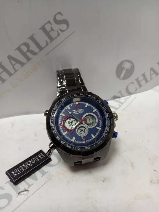 BOXED BARKERS OF KENSINGTON MEGA SPORT BLUE DIAL WATCH 