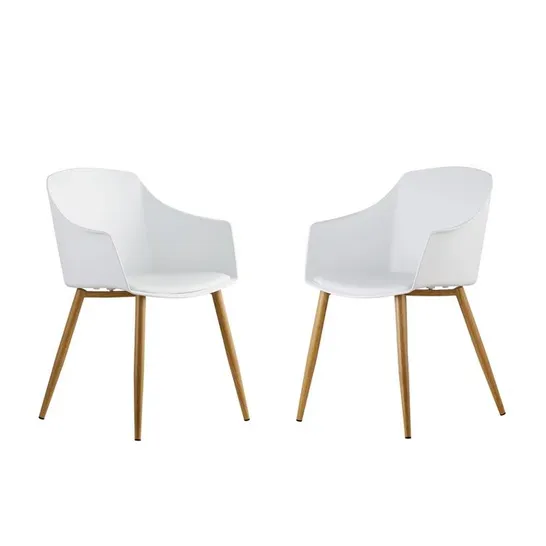 BOXED TRISTEN UPHOLSTERED DINING CHAIRS IN WHITE - SET OF 2 (1 BOX)