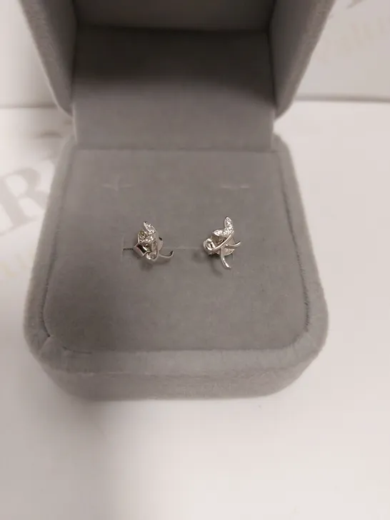 BOXED SAY IT WITH DIAMONDS WINGED INTIAL EARRINGS 'L' AND 'K'