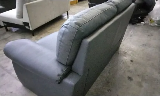 DESIGNER GREY LEATHER 2 SEATER SOFA