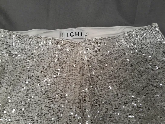 ICHI SILVER SEQUIN TROUSERS - XL