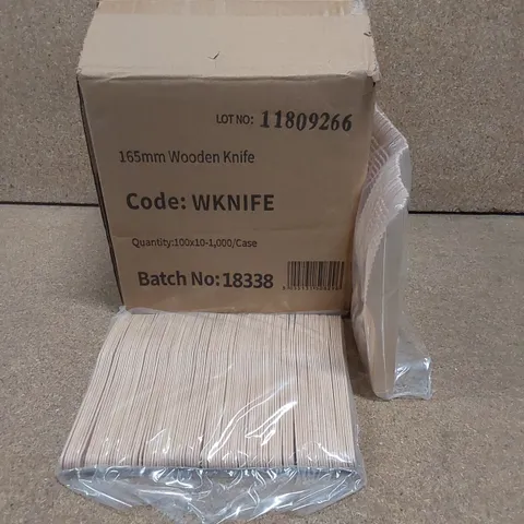 BOX TO CONTAIN APPROX 1000 WOODEN KNIFES 165mm