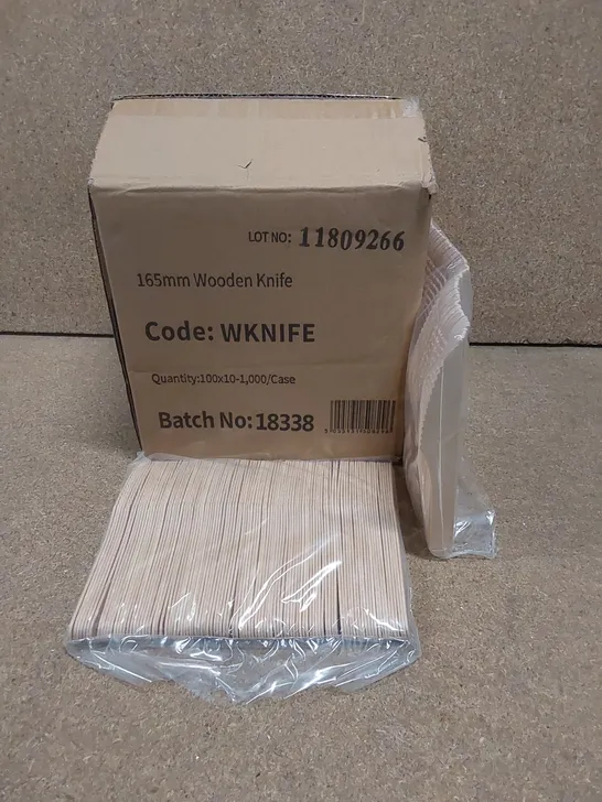 BOX TO CONTAIN APPROX 1000 WOODEN KNIFES 165mm