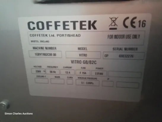 COFFETEK VITRO B2C COMMERCIAL TABLE TOP BEVERAGE MACHINE 3 CANISTER BEAN TO CUP