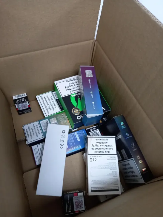 BOX OF APPROXIMATELY 10 ASSORTED E-CIG PRODUCTS TO INCLUDE ASPIRE, OXVA, VAPORESSO ETC