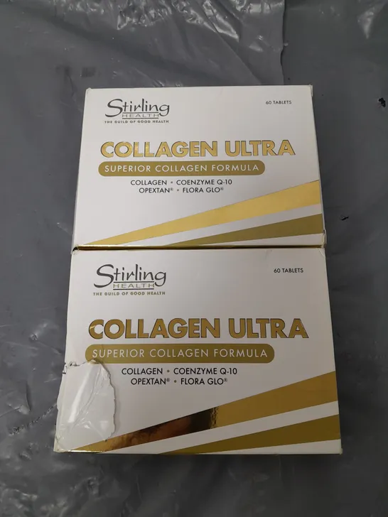 LOT OF 2 STIRLING HEALTH COLLAGEN ULTRA 60-TABLET PACKS