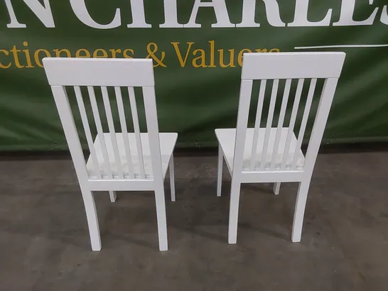 SET OF 2 OXFORD WHITE DINING CHAIRS 