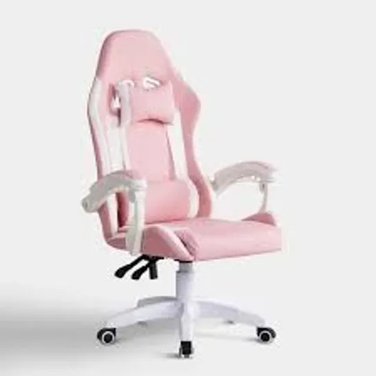 BOXED ARES PC & RACING GAMING CHAIR PINK/WHITE