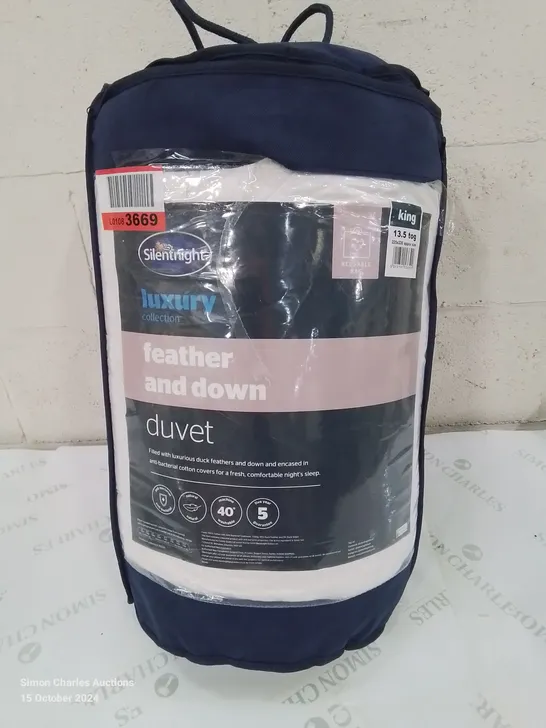 BAGGED SILENTNIGHT 13.5 TOG KINGSIZE FEATHER AND DOWN DUVET 