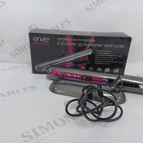 BOXED ENVIE CORDLESS RECHARGEABLE HAIR STRAIGHTENER AND CURLER