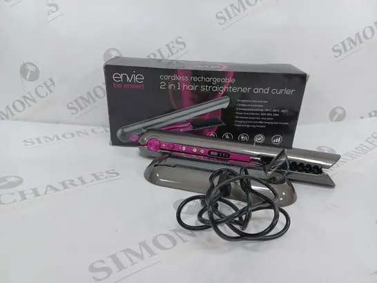 BOXED ENVIE CORDLESS RECHARGEABLE HAIR STRAIGHTENER AND CURLER