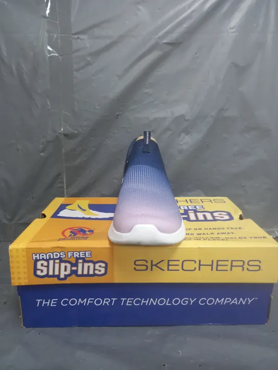 SKECHERS HANDS FREE SLIP INS TRAINERS NAVY/PURPLE SIZE 5