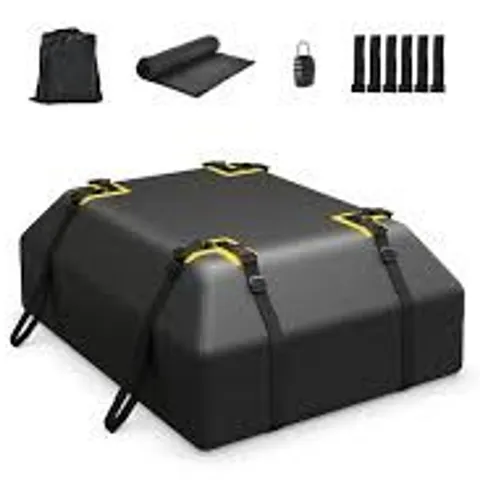 BOXED COSTWAY 425L CAR ROOF BAG WATERPROOF ROOFTOP CARGO CARRIER W/NON-SLIP MAT,STORAGE BAG, CODED LOCK