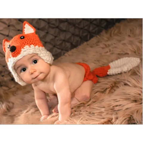 APPROXIMATELY 5 BRAND NEW CROCHET FOX DRESS UP OUTFIT