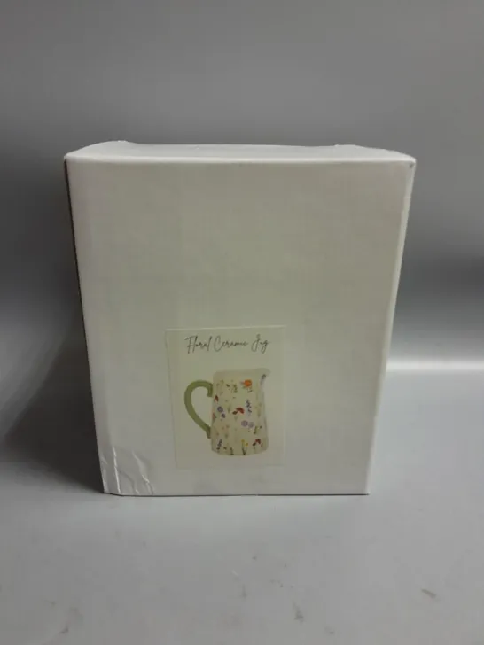 BOXED FLORAL CERAMIC JUG