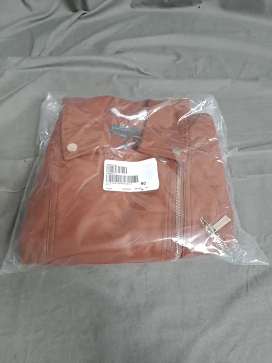 SEALED RUTH LANGSFORD FAUX LEATHER CONKOR JACKET - SIZE 12