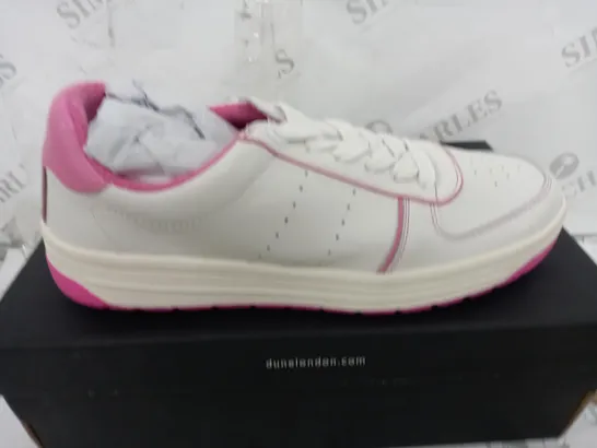 BOXED PAIR OF DUNE TRAINERS IN PINK/WHITE UK SIZE 6