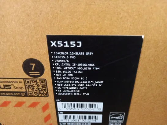 BOXED ASUS X515J NOTEBOOK PC WITH INTEL CORE I-5