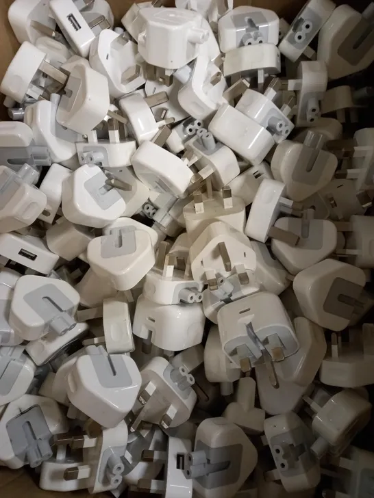 LOT OF APPROX 60 ASSORTED USB CHARGER UK WALL PLUG ADAPTERS