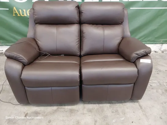 QUALITY BRITISH DESIGNER G PLAN KINGSBURY POWER RECLINING TWO SEATER SOFA CAPRI CHOCOLATE LEATHER 