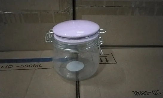 PALLET OF APPROXIMATELY 30 X BOXES OF BRAND NEW GEORGE HOME 500ML LILAC/MINT CERAMIC CLIP LID JARS - 24 JARS PER BOX 