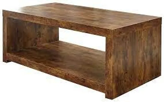 BOXED JAKARTA COFFEE TABLE WITH SHELF MANGO