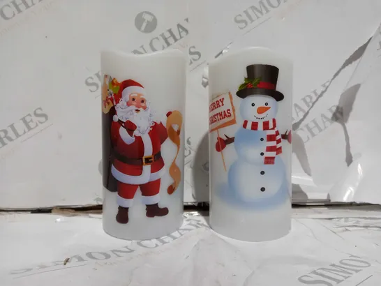 FESTIVE SET OF 2 PROJECTOR CANDLES