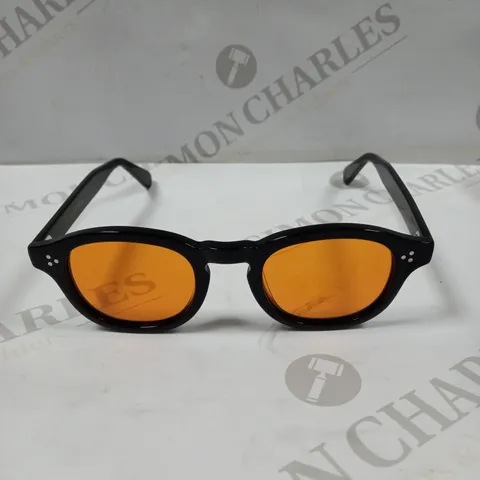 DOOD EYEWEAR ORANGE TINTED BLACK FRAME SUNGLASSES 